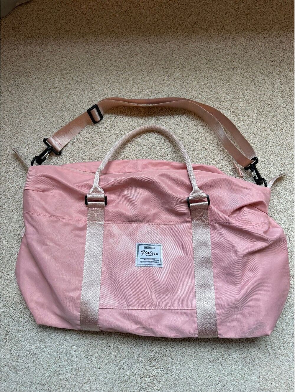 Fasbea Pink Weekender Duffel Bag Travel Gym Overnight Carry On Shoulder Tote